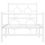 vidaXL Cadre de lit métal sans matelas avec pied de lit blanc 80x200cm