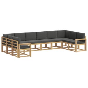 vidaXL Ensemble de canapés d'extérieur 10 Pièces Blanc et anthracite