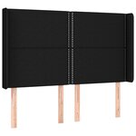 vidaXL Sommier à lattes de lit matelas LED Noir 140x190 cm Tissu