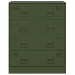 vidaXL Buffet vert olive 67x39x83 cm acier