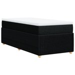 vidaXL Sommier à lattes de lit et matelas Noir 80x200 cm Tissu