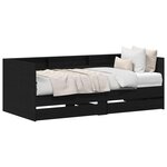 vidaXL Lit d'appoint Chêne noir 90 x 200 cm Bois d'ingénierie