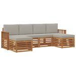 vidaXL Ensemble de canapés d'extérieur 6 pc Gris Naturel et Clair