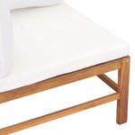 vidaXL Canapés d'angle 2 Pièces avec coussins crème Bois de teck solide