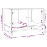 vidaXL Table basse avec portes en verre noir 68 5x50x50 cm