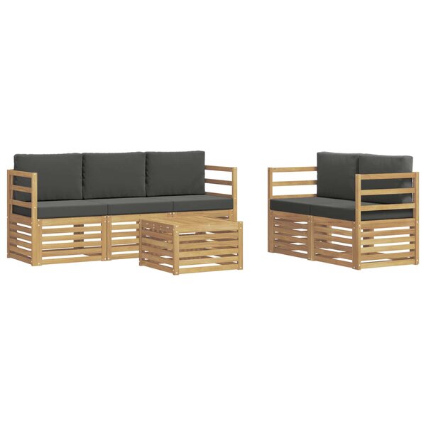 vidaXL Ensemble de canapés d'extérieur 6 pc Blanc et anthracite
