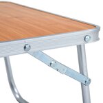 vidaXL Table pliable de camping Marron Aluminium 60x40 cm