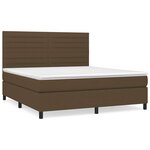 vidaXL Sommier à lattes de lit avec matelas Marron foncé 180x200 cm