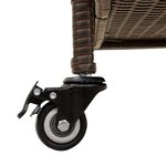 vidaXL Boîte de rangement de jardin et roues marron résine tressée