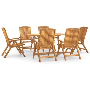 vidaXL Ensemble à manger de jardin 7 Pièces Bois de teck solide