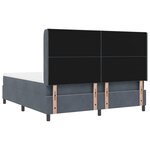 vidaXL Lit à Ressorts avec Matelas LED Gris foncé 180 x 200 cm Velours