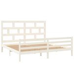 vidaXL Cadre de lit sans matelas blanc bois massif 200x200 cm