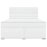 vidaXL Sommier à lattes de lit avec matelas Blanc 180x200cm Similicuir