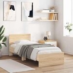 vidaXL Cadre de lit sans matelas avec tête de lit 90x200 cm