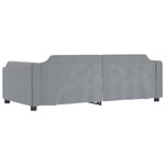 vidaXL Lit de jour avec gigogne et tiroirs gris clair 90x190 cm tissu