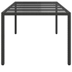 vidaXL Table de jardin pour repas Noir pur 250 x 100 x 75 cm