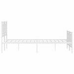 vidaXL Cadre de lit métal sans matelas et pied de lit blanc 140x200 cm