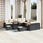 vidaXL Ensemble de canapé de jardin 13 Pièces Noir polyrotin