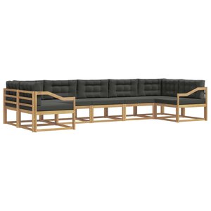 vidaXL Ensemble de canapés d'extérieur 7 Pièces Blanc et anthracite