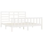 vidaXL Cadre de lit Blanc Bois massif 180x200 cm Super King