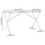 vidaXL Pieds de table à manger cadre en X 140x60x73 cm fonte