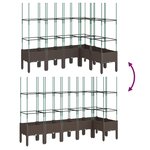 vidaXL Jardinière avec treillis marron 160x120x142 5 cm PP