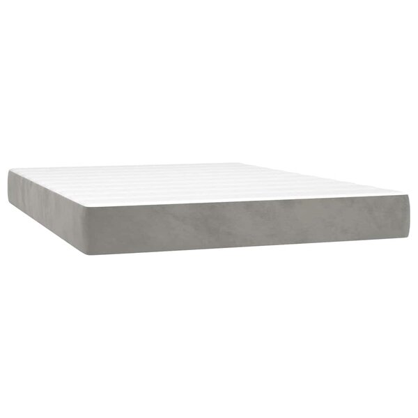 vidaXL Matelas de lit à ressorts ensachés gris clair 140x220x20 cm