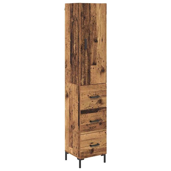 vidaXL Haut Armoire Bois Ancien 69 5 x 34 x 180 cm Bois d'ingénierie