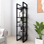 vidaXL Bibliothèque à 4 niveaux gris 40x30x140 cm bois d'ingénierie
