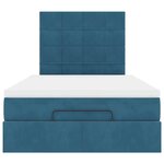 vidaXL Cadre de lit ottoman avec matelas bleu foncé 120x190 cm velours