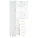 vidaXL Buffet haut Blanc 69 5x34x180 cm Bois d'ingénierie