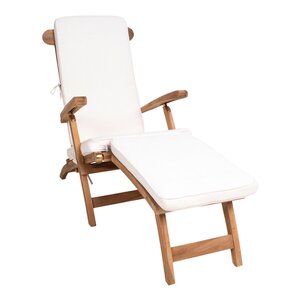Chaise longue en teck ARRECIFE avec coussin