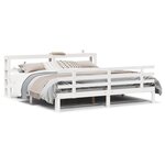 vidaXL Cadre de lit avec tête de lit sans matelas blanc 180x200 cm