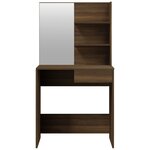 vidaXL Coiffeuse avec miroir Chêne marron 74 5x40x141 cm