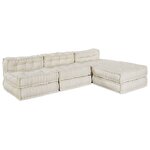 vidaXL Canapé modulaire 4 Pièces Crème tissu