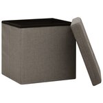 vidaXL Tabourets de rangement pliables lot de 2 taupe faux lin