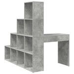 vidaXL Bureau d'angle avec étagère Gris béton 101.5 x 149.5 x 149.5 cm