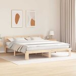 vidaXL Cadre de lit Marron 200 x 200 cm Bois de pin massif