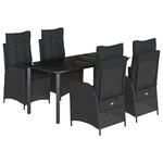 vidaXL Ensemble à manger de jardin coussins 5Pièces Noir Résine tressée