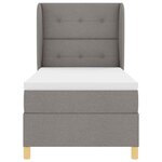 vidaXL Lit à ressorts avec matelas Taupe 190 x 90 cm tissu