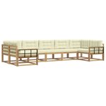 vidaXL Ensemble de canapés d'extérieur 7 pc Blanc et crème