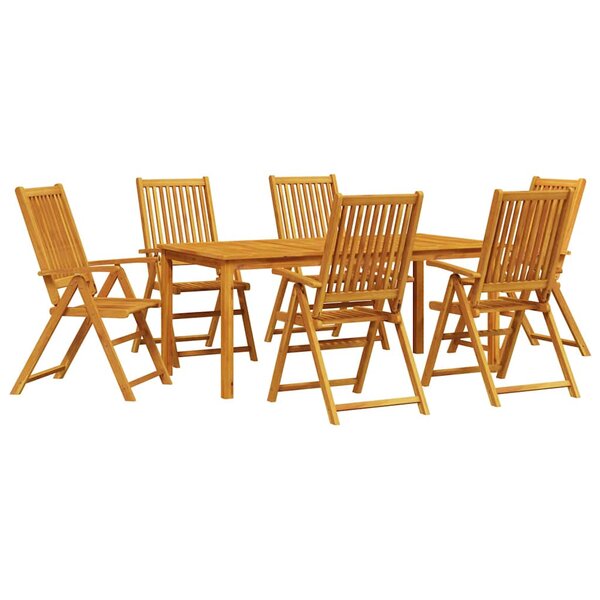 vidaXL Ensemble de salle à manger pour jardin 7 pc Marron