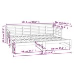 vidaXL Lit coulissant Noir Bois de pin solide 2x(80x200) cm