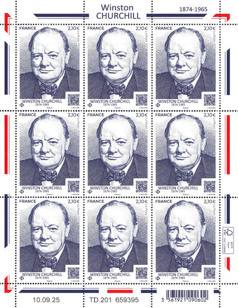 Feuille de 9 timbres - Winston Churchill (1874-1965) - Lettre Internationale