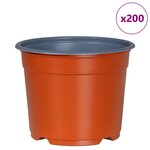vidaXL Pot à fleurs 200 Pièces Céramique Ø 15 x 12 5 cm Plastique