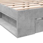 vidaXL Cadre de lit avec tiroirs sans matelas gris béton 160x200 cm