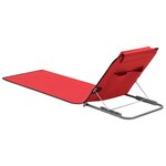 vidaXL Tapis de plage pliables 2 Pièces Acier et tissu Rouge