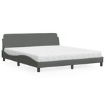 vidaXL Lit avec matelas gris foncé 180x200 cm tissu