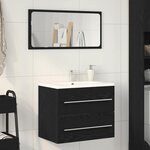 vidaXL Meuble de salle de bain avec lavabo chêne noir 60x38 5x48 cm