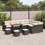 vidaXL Ensemble de canapé de jardin 13 Pièces Noir polyrotin